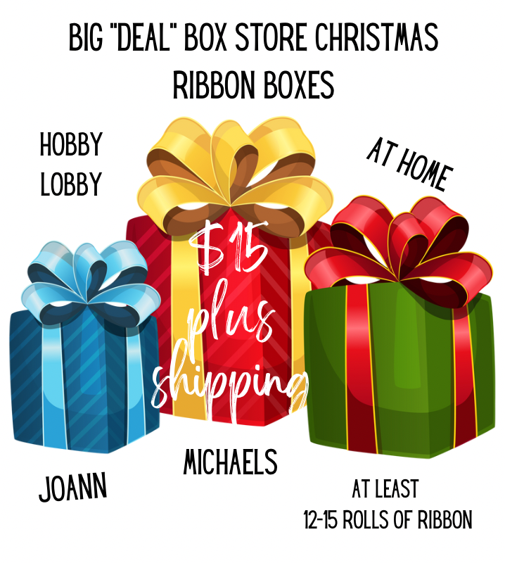 Big "DEAL" Box Store Christmas Ribbon Boxes