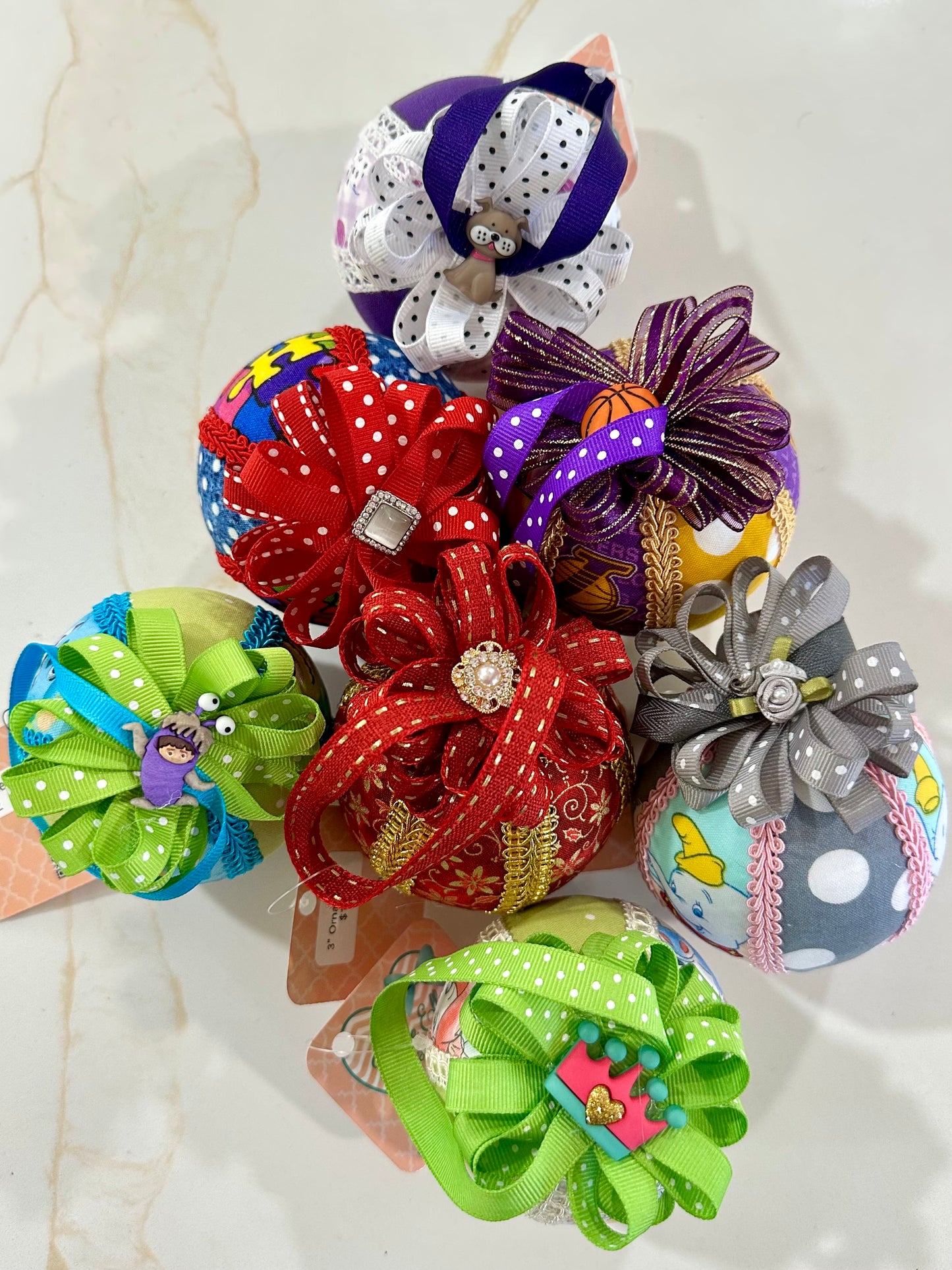 3" Themed Ornaments, 3" Themed Ornament with Hanger, Handmade Fabric Ornament, Disney Inspired, Sports Inspired, Kids Room Decor, Giftable Hanging Ornament, Christmas Ornament, Holiday Ornament