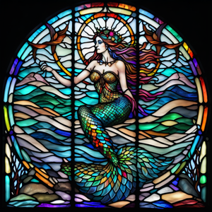 Stained Glass Mermaid (Square)