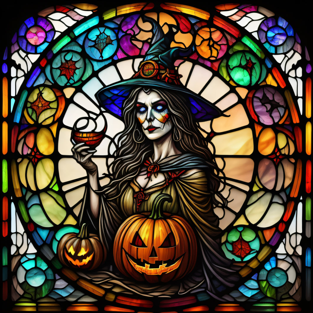 Stained Glass Witch (Square)